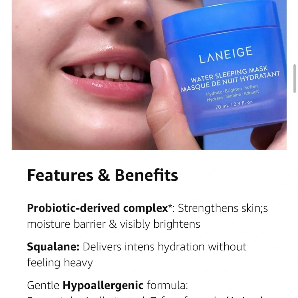 LANEIGE Water Sleeping Mask - Soft Blue - Picture 4 of 4